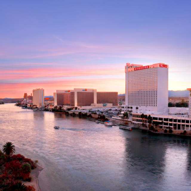 Laughlin’s riverside skyline at sunset